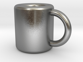 Coffee Mug Earring in Natural Silver