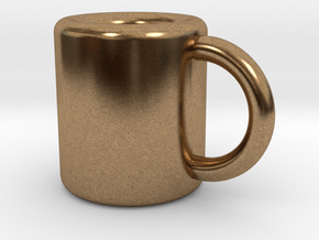 Coffee Mug Earring in Natural Brass