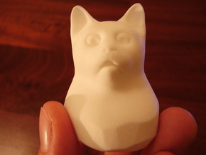 Cat Gasp (5 cm/2 inch) in White Natural Versatile Plastic