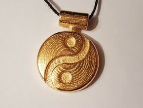 Yin Yang Pendant in Polished Gold Steel