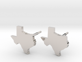 Texas State Earrings, post style in Rhodium Plated Brass