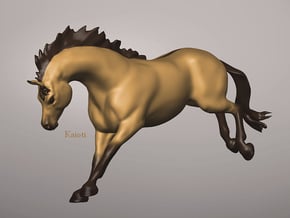 Bucking/Leaping Horse in White Natural Versatile Plastic