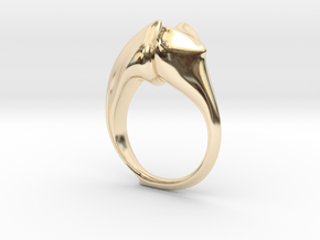 Beetle Horn Ring in 14k Gold Plated Brass: 4 / 46.5
