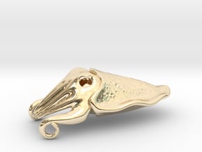 Cuttlefish Pendant in 14K Yellow Gold: Medium