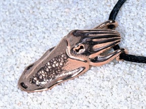 Cuttlefish Pendant in 14k Rose Gold Plated Brass: Small