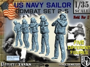 1-35 US Navy Sailors Combat SET 2-5 in Tan Fine Detail Plastic