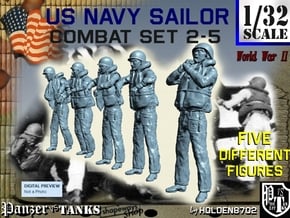 1-32 US Navy Sailors Combat SET 2-5 in Tan Fine Detail Plastic