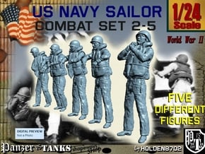 1-24 US Navy Sailors Combat SET 2-5 in White Natural Versatile Plastic