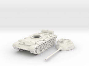1/87 scale T-55 tank model (low detail) in White Natural Versatile Plastic