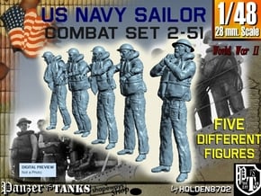 1-48 US Navy Sailors Combat SET 2-51 in Tan Fine Detail Plastic