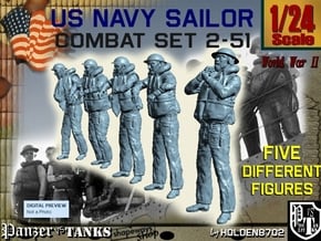 1-24 US Navy Sailors Combat SET 2-51 in White Natural Versatile Plastic