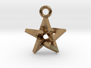 Penrose Pentagram Pendant .7" in Natural Brass