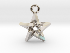 Penrose Pentagram Pendant .7" in Platinum
