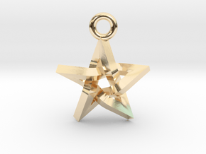 Penrose Pentagram Pendant .7" in 14k Gold Plated Brass