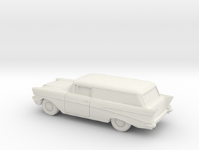 1/87 1957 Chevrolet 2 Door Delivery in White Natural Versatile Plastic