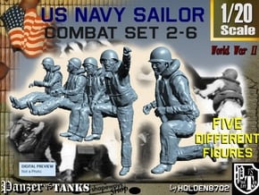 1-20 US Navy Sailors Combat SET 2-6 in White Natural Versatile Plastic