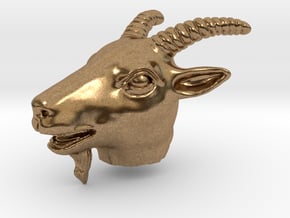 Sheep head Pendant in Natural Brass