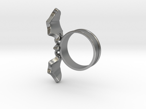 Flying Bat Charm Ring in Natural Silver (Interlocking Parts): 5 / 49