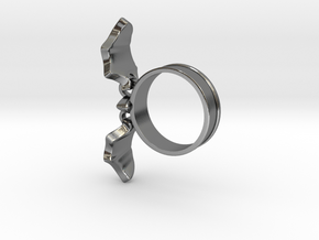 Flying Bat Charm Ring in Polished Silver (Interlocking Parts): 5 / 49