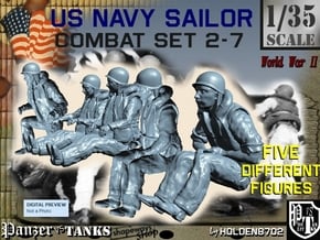 1-35 US Navy Sailors Combat SET 2-7 in Tan Fine Detail Plastic