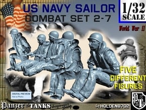 1-32 US Navy Sailors Combat SET 2-7 in Tan Fine Detail Plastic