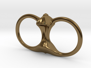 Spike Double Ring in Polished Bronze: 6 / 51.5