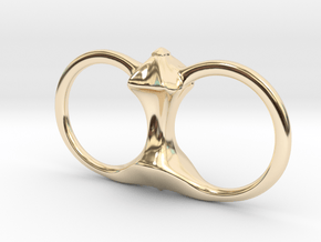 Spike Double Ring in 14k Gold Plated Brass: 6 / 51.5