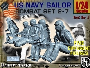 1-24 US Navy Sailors Combat SET 2-7 in White Natural Versatile Plastic