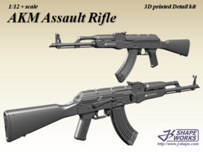 1/12+ AKM Assault Rifle in Tan Fine Detail Plastic: 1:12