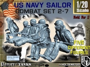 1-20 US Navy Sailors Combat SET 2-7 in White Natural Versatile Plastic