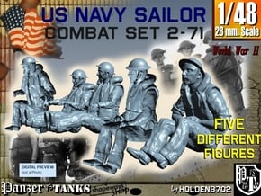 1-48 US Navy Sailors Combat SET 2-71 in Tan Fine Detail Plastic