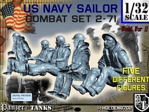 1/32 US Navy Sailors Combat SET 2-71 in Tan Fine Detail Plastic