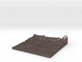 Relief Map of Havant, Hayling and Emsworth area. in Polished Bronzed Silver Steel