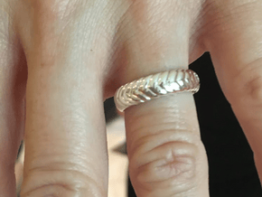V Ring3  in Fine Detail Polished Silver: 6.5 / 52.75