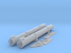 1/35 Torpedo Tubes (forward) for PT Boats in Smooth Fine Detail Plastic