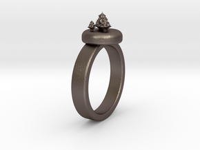 ChristmasTrees Ring Ø0.677 inch/Ø17.20 Mm in Polished Bronzed Silver Steel: 1.5 / 40.5