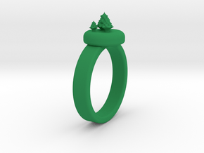 ChristmasTrees Ring Ø0.677 inch/Ø17.20 Mm in Green Processed Versatile Plastic: 3.5 / 45.25