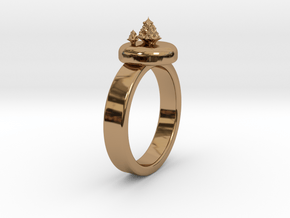 ChristmasTrees Ring Ø0.677 inch/Ø17.20 Mm in Polished Brass: 2.25 / 42.125