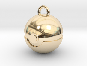 Pokeball Pendant in 14K Yellow Gold