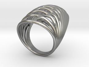 Echo.F ring in Natural Silver