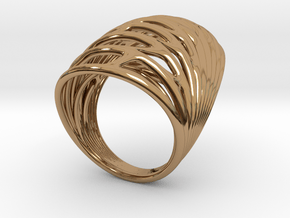 Echo.F ring in Polished Brass