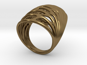 Echo.F ring in Polished Bronze