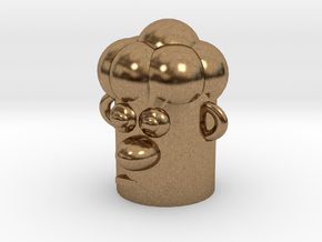 Cartoonish Human Head in Natural Brass