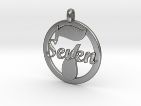 LUCKY Seven Symbol Jewelry Pendant CHARM GIFT in Natural Silver