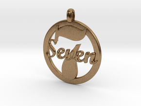 LUCKY Seven Symbol Jewelry Pendant CHARM GIFT in Natural Brass