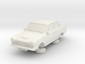 1-87 Ford Cortina Mk1 2 Door in White Natural Versatile Plastic