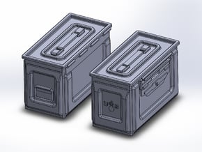 1/48 .50 cal Ammo Cans (24) in Smooth Fine Detail Plastic