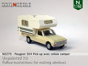 Peugeot 504 Pick-up avec cellule camper (N 1:160) in Tan Fine Detail Plastic