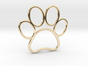 Paw Print Pendant - Large in 14K Yellow Gold