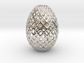 Egg Round in Rhodium Plated Brass